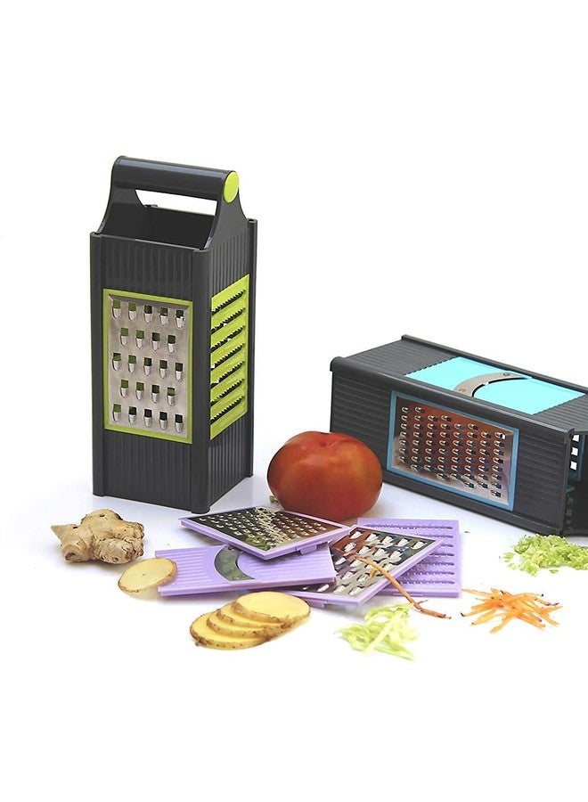 Faverito Stainless Steel 4 in 1 Slicer and Grater Chopper Fruit Slicer Dicer Grater Potatoes Slicer Peeler Attach 4 Blades - Image 3